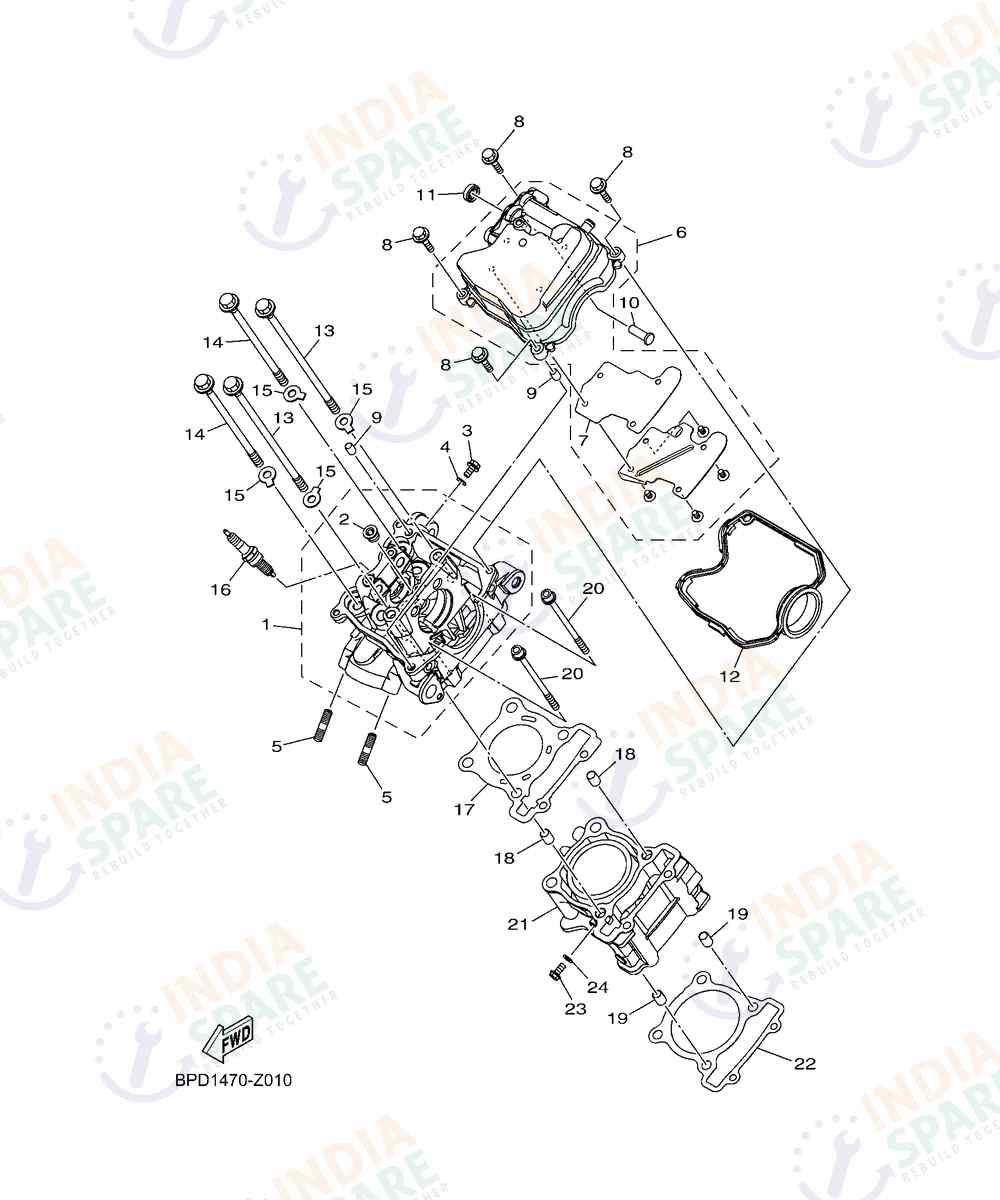 YAMAHA DM4B R15 V4 Series CYLINDER HEAD